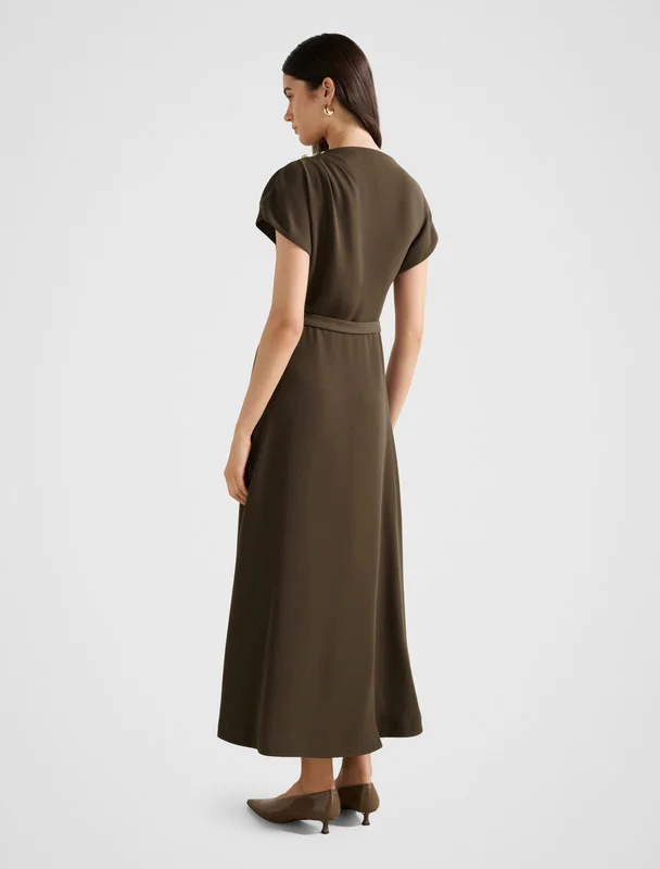 forever new  KYLEE Belted Button Neck Maxi Dress for Women | Best Price UAE